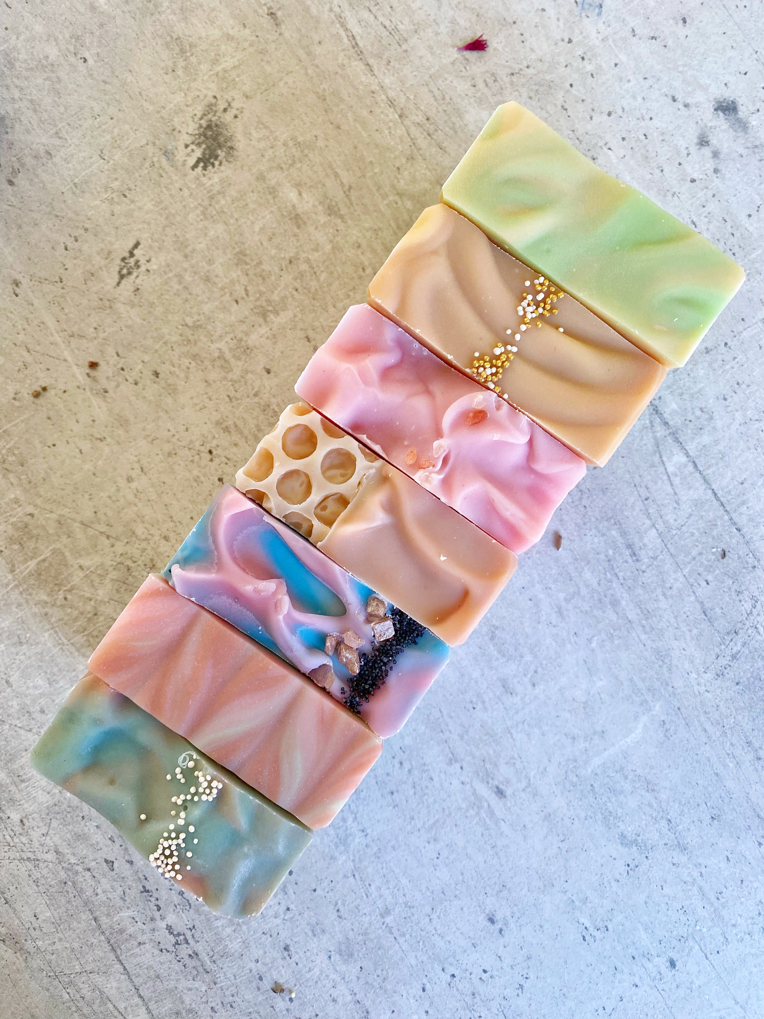 Cold process soap, essential oils, natural