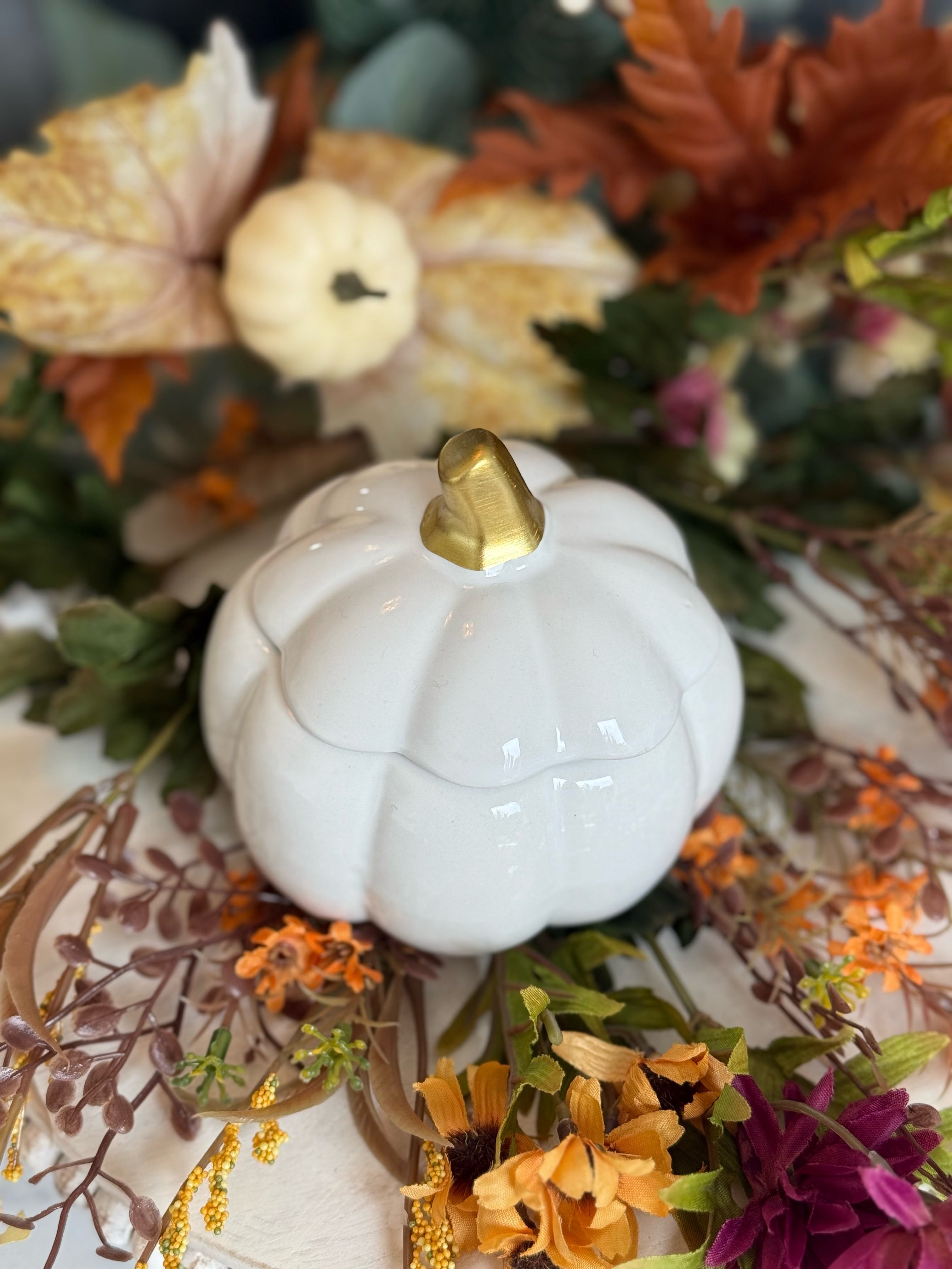 Mini ceramic pumpkin candles