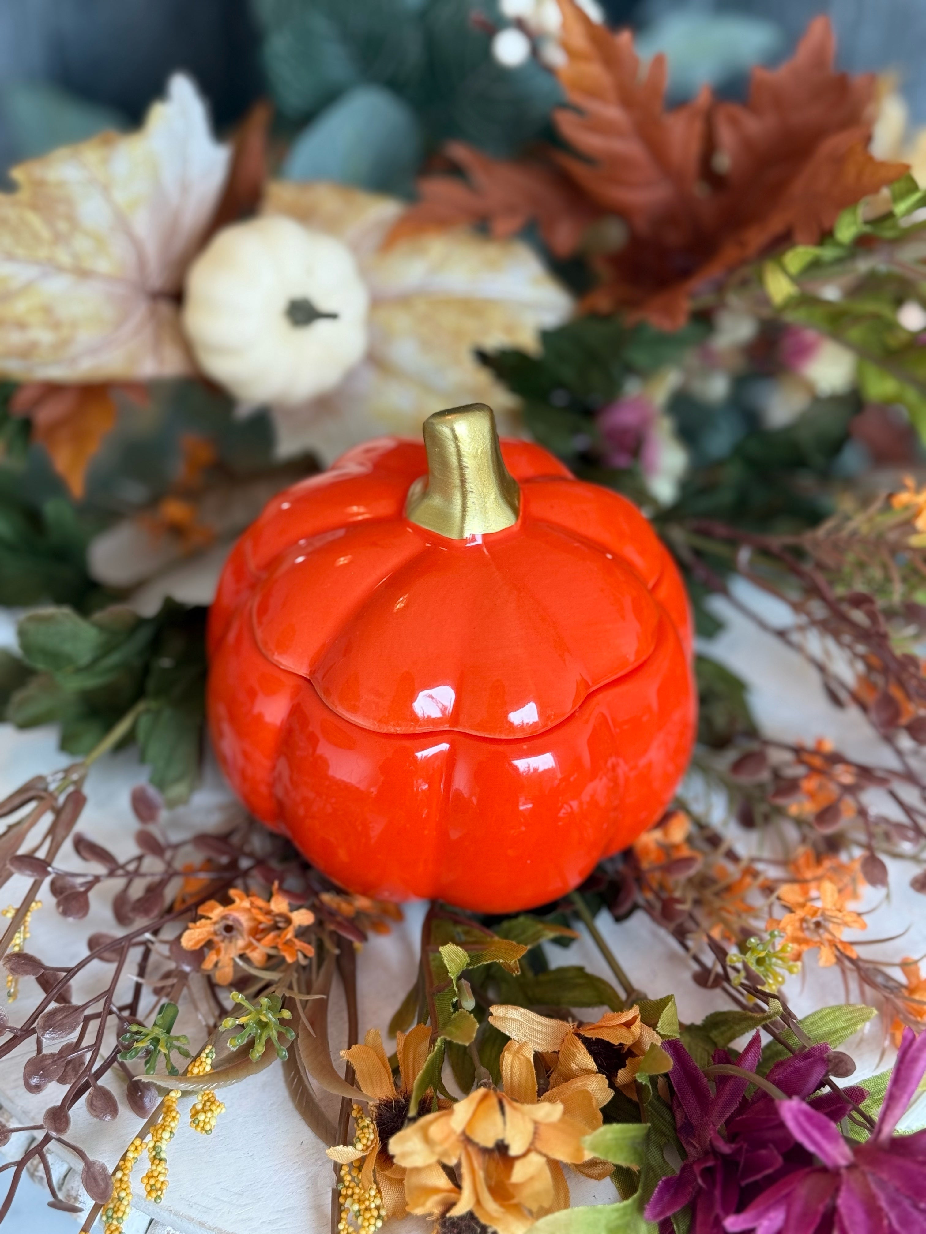 Mini ceramic pumpkin candles